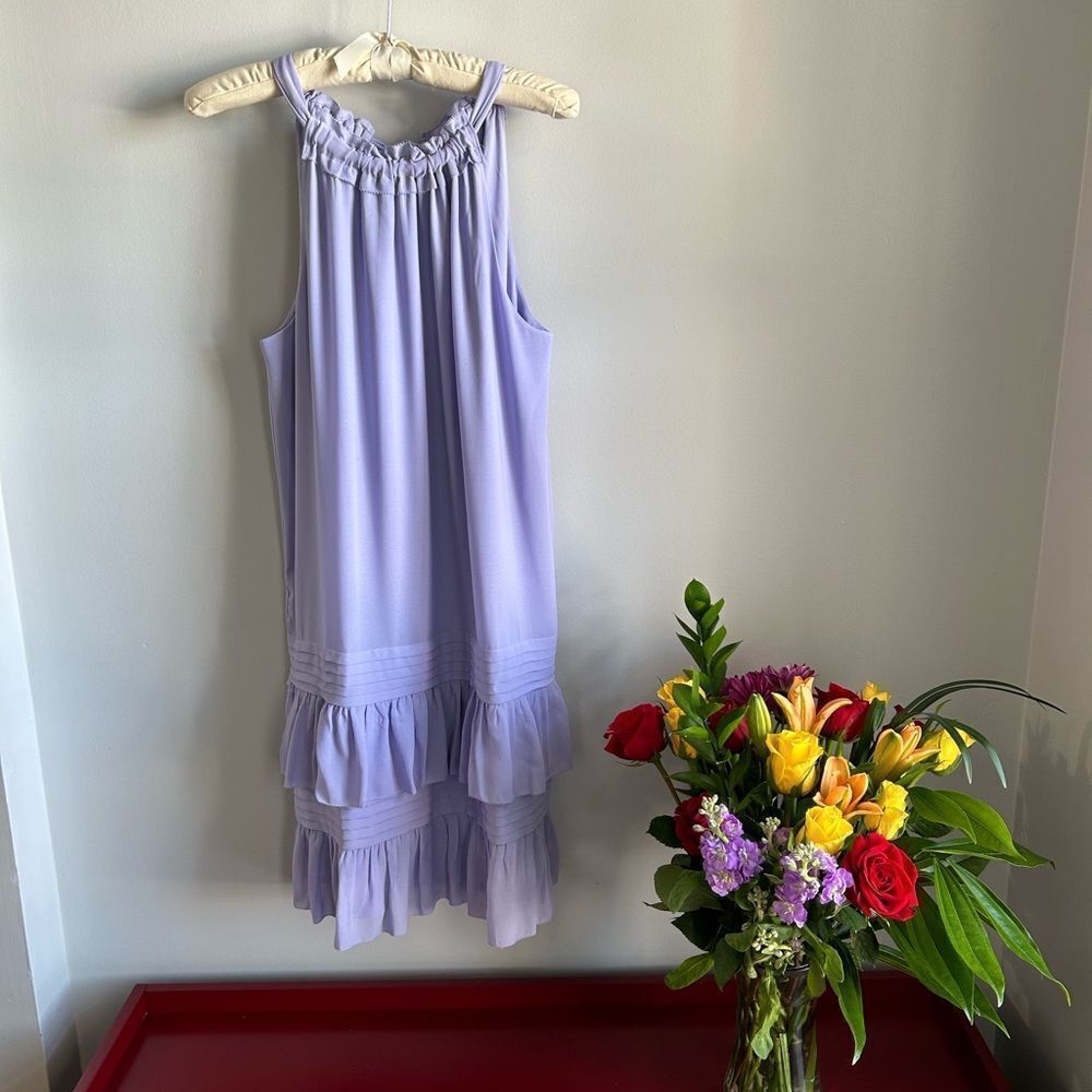 Ann Taylor Flounce Halter Dress
